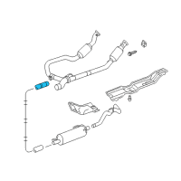 OEM 2005 Dodge Ram 1500 Exhaust Extension Pipe Diagram - 52103454AD