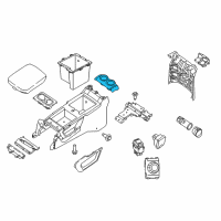 OEM 2016 Nissan Titan XD Rear Cup-Holder Diagram - 96966-EZ10A