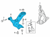 OEM Toyota Corolla Cross Lower Control Arm Diagram - 48069-0A030