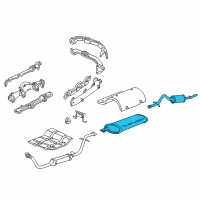 OEM 2000 Oldsmobile Silhouette Exhaust Muffler Assembly (W/ Exhaust Pipe & Tail Pipe) Diagram - 10425104