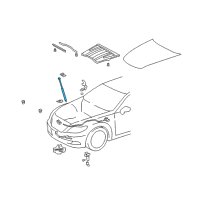 OEM 2009 Lexus LS460 Hood Support Assembly, Right Diagram - 53440-50072