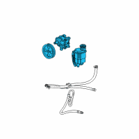 OEM 2005 Dodge Ram 2500 Power Steering Pump With Pulley Diagram - 55398769AB