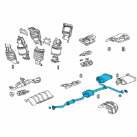 OEM 2007 Honda Accord Muffler Set, Passenger Side Exhuast Diagram - 18030-SDR-A00