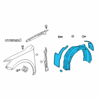 OEM 2012 Toyota Camry Fender Liner Diagram - 53805-06040