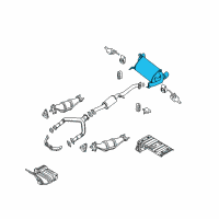 OEM 2004 Infiniti G35 Exhaust Main Muffler Assembly Diagram - 20100-AM800