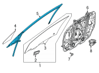 OEM 2021 Kia K5 Run-Fr Dr WDO Glass Diagram - 82531L3000