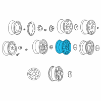 OEM 1995 GMC Jimmy Wheel Rim Assembly, 15X7 *Silver Diagram - 12360013
