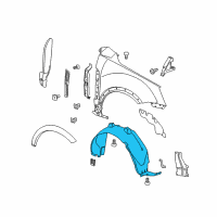 OEM 2008 Saturn Vue Fender Liner Diagram - 22890052