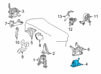 OEM 2022 Lexus NX250 INSULATOR, ENGINE MO Diagram - 12372-25080