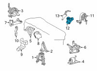 OEM 2022 Lexus NX250 Bracket, Engine MOUN Diagram - 12321-25030