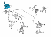OEM 2022 Lexus NX250 Engine Mount Bracket Diagram - 1230525030