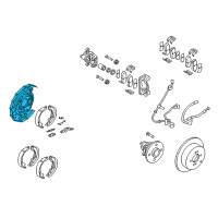 OEM 2011 Kia Rio5 Rear Brake Back Plate Assembly, Left Diagram - 582511G300