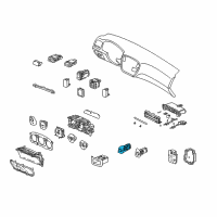 OEM 1997 Honda Civic Switch Assembly, Hazard (Black) Diagram - 35510-S01-A01ZA