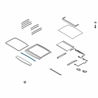 OEM 2019 Hyundai Veloster WEATHERSTRIP-PANORAMAROOF Rear Glass, Front Diagram - 81624-J3000