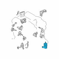 OEM 2005 Toyota Highlander Insulator Diagram - 12372-20080