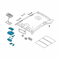 OEM 2011 Kia Optima Lamp Assembly-OVERHEADEAD Console Diagram - 928002T00087