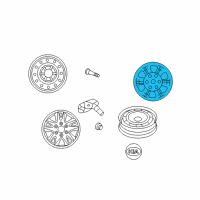 OEM 2011 Kia Sedona Wheel Hub Cap Assembly Diagram - 529604D800