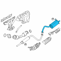 OEM 2010 Nissan Sentra Exhaust, Main Muffler Assembly Diagram - 20100-ZJ61A