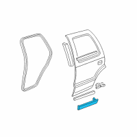 OEM 1999 Oldsmobile Bravada Molding Asm, Rear Side Door Lower (LH) *Paint To Mat Diagram - 88935320