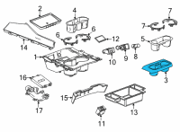 OEM Chevrolet Tahoe Rear Cup Holder Diagram - 84887776