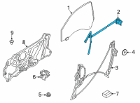 OEM 2022 BMW M8 Gran Coupe INNER LEFT WINDOW CHANNEL CO Diagram - 51-33-7-435-429