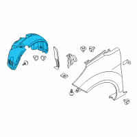 OEM Ford Fiesta Fender Liner Diagram - AE8Z-16103-C