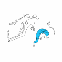 OEM 2008 Saturn Sky Shield Asm-Rear Wheelhouse Panel Diagram - 25797158