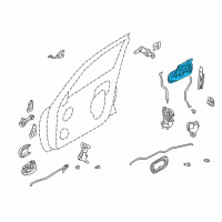 OEM 2001 Nissan Sentra Front Outside Door Handle Assembly, Left Diagram - 80607-6Z603