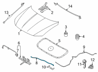OEM Hyundai Santa Cruz CABLE ASSY-HOOD LATCH RELEASE Diagram - 81190-K5010