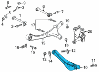 OEM 2022 Cadillac Escalade ESV Lower Control Arm Diagram - 84728685