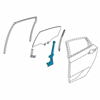 OEM 2016 Honda Civic Regulator Assembly, Left Rear Door Diagram - 72750-TBA-A01