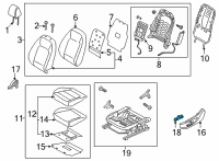 OEM 2022 Hyundai Elantra Switch Assembly-Power FR Seat LH Diagram - 88070-L1410-YFR