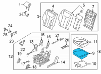 OEM 2021 Hyundai Santa Fe PAD ASSY-REAR SEAT CUSHION, RH Diagram - 89250-S1100