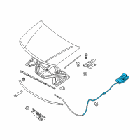 OEM 2015 Nissan Xterra Cable Hood Lock Diagram - 65621-ZS00A