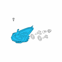 OEM 2010 Nissan Rogue Headlamp Housing Assembly, Passenger Side Diagram - 26025-JM70A