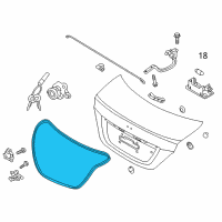 OEM 2014 Hyundai Accent Weatherstrip-Trunk Lid Opening Diagram - 87321-1R000