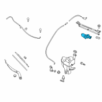 OEM 2013 Hyundai Genesis Coupe Windshield Wiper Motor Assembly Diagram - 98110-2M000