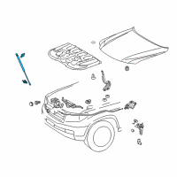 OEM 2019 Lexus LX570 Hood Support Assembly, Right Diagram - 53440-0W350