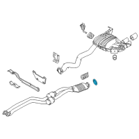 OEM 2008 BMW 135i Exhaust Pipe Connector Gasket Rear Diagram - 18-11-7-553-130