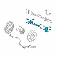 OEM 2005 Honda Odyssey Caliper Sub-Assembly, Right Rear Diagram - 43018-SHJ-A01