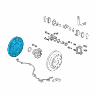 OEM 2010 Honda Odyssey Plate, Left Rear Brake Back Diagram - 43120-SHJ-A03