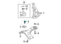 OEM 2020 Lexus ES300h Control Arm Bolt Diagram - 9010516092