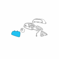 OEM 2009 Chevrolet Malibu Glass, Outside Rear View Mirror (W/Backing Plate) Diagram - 15902390