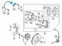 OEM 2022 Kia Sorento Hose-Brake Front, Rh Diagram - 58732P2100