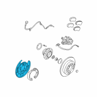 OEM Kia Sedona Rear Brake Back Plate Assembly, Right Diagram - 582524D500