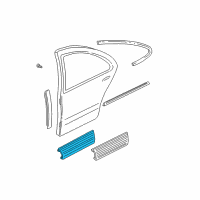 OEM 2001 Oldsmobile Alero Molding, Rear Side Door Center Diagram - 88898963