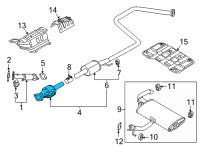 OEM 2021 Hyundai Elantra MUFFLER Complete-Center Diagram - 28600-BY750