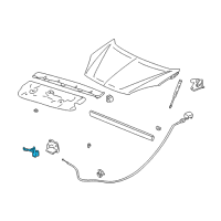 OEM 2004 Buick Rendezvous Latch Asm-Hood Primary & Secondary Diagram - 10422216