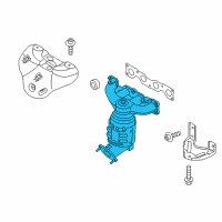 OEM 2014 Kia Sorento Exhaust Manifold Catalytic Assembly Diagram - 285102G445