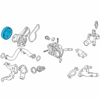 OEM Honda Pulley, Water Pump Diagram - 19224-51B-H01